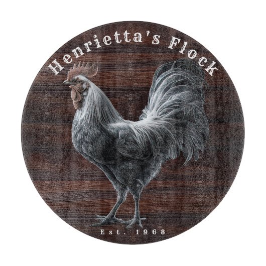 Aangepaste Heirloom Rooster Boerderij Snijplank (Voorkant)