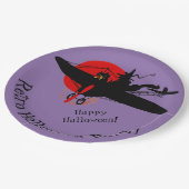 Aangepaste heks in vliegtuig Paarse papieren Borde Bordje (Gekanteld)
