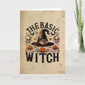 Aangepaste Heks Pet Schedel Sterren Pompoenen Hall Kaart (Voorkant)