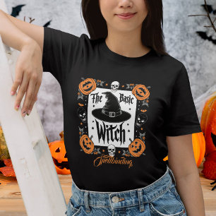 Aangepaste heks Pet schedels pompoenen Halloween v T-shirt