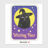 Aangepaste heksachtige zwarte kat Halloween kunsts Sticker (Vel)