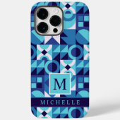 Aangepaste helder licht donkerblauw wit geometrisc Case-Mate iPhone case (Achterkant)
