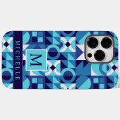 Aangepaste helder licht donkerblauw wit geometrisc Case-Mate iPhone case (Achterkant (horizontaal))