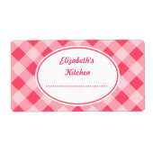Aangepaste helder roze keukenlabels etiket (Voorkant)