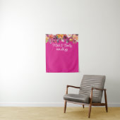 Aangepaste Helder Roze Wedding Receptie Photo Boot Wandkleed (In situ)