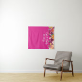 Aangepaste Helder Roze Wedding Receptie Photo Boot Wandkleed (In Situ (horizontaal))