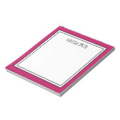 Aangepaste helder roze witte bewerkbare kleur notitieblok (Linkerzijde)