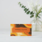 Aangepaste Helder Sinaasappel Geel Rood Zwart Prof Visitekaartje (Staand voorkant)