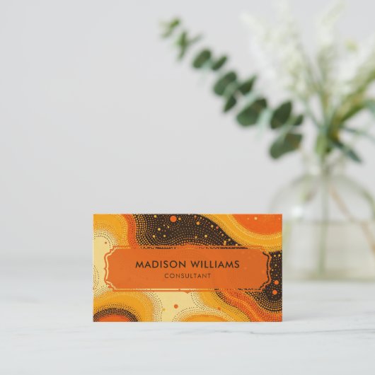 Aangepaste Helder Sinaasappel Geel Rood Zwart Prof Visitekaartje (Staand voorkant)