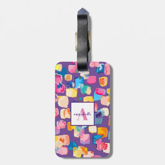 Aangepaste, heldere Abstracte naam Bagagelabel (Achterkant verticaal)