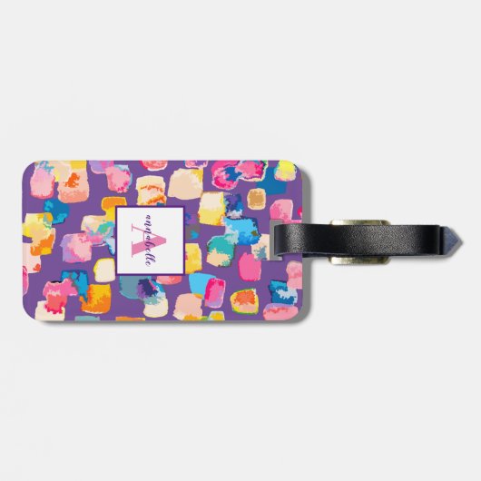 Aangepaste, heldere Abstracte naam Bagagelabel (Achterkant horizontaal)