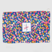 Aangepaste, heldere Abstracte naam Golfhanddoek (Horizontaal)