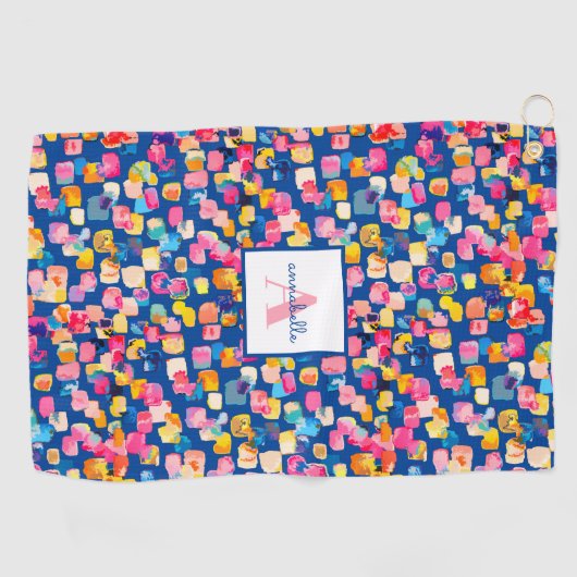 Aangepaste, heldere Abstracte naam Golfhanddoek (Horizontaal)