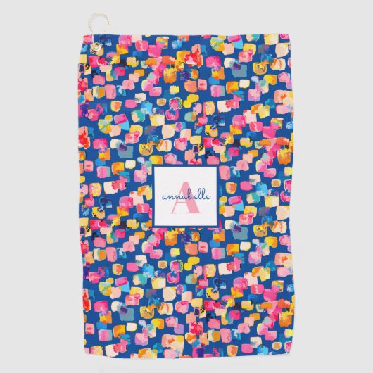 Aangepaste, heldere Abstracte naam Golfhanddoek (Voorkant)