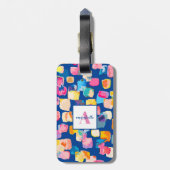 Aangepaste, heldere Abstracte naambagage Bagagelabel (Achterkant verticaal)