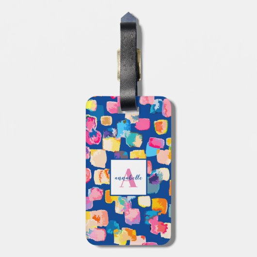 Aangepaste, heldere Abstracte naambagage Bagagelabel (Achterkant verticaal)
