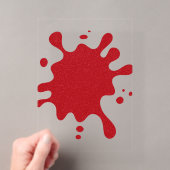 Aangepaste heldere acryl uitnodiging – Rode spette (Insitu (Draagbaar))