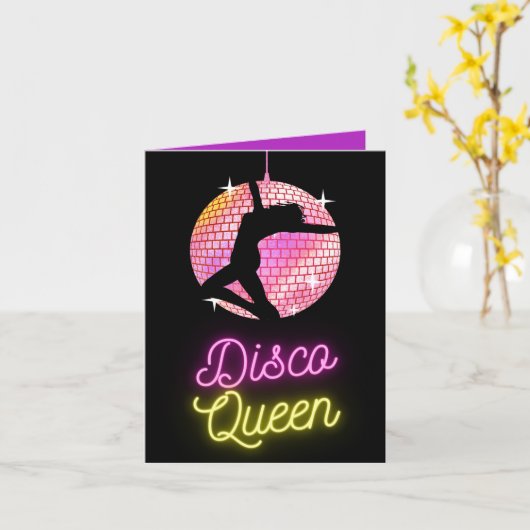 aangepaste heldere disco koningin vibrante diva be kaart (Gele Bloem)