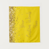 Aangepaste heldere gouden verjaardagsfeest fotohok wandkleed (Voorkant)