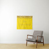 Aangepaste heldere gouden verjaardagsfeest fotohok wandkleed (In Situ (horizontaal))