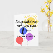 Aangepaste heldere kleuren voor Clean and Sober Ca Kaart (Gele Bloem)