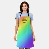 Aangepaste heldere regenboog schort (Gedragen)