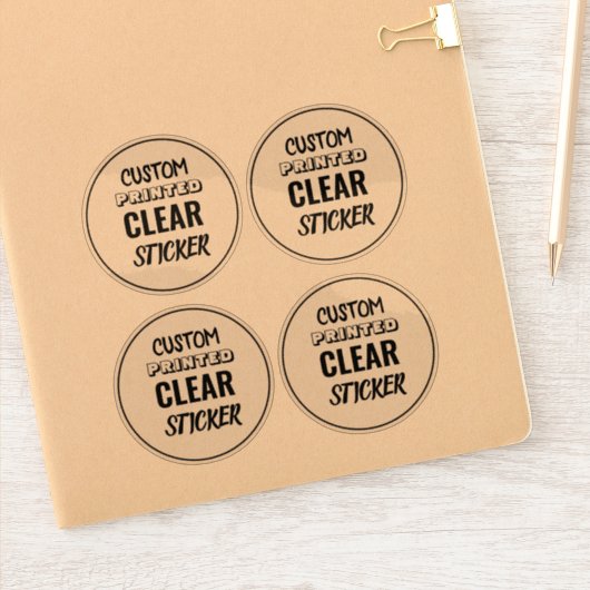 Aangepaste heldere ronde vinyl stickerlabels sticker (Notitieboek)