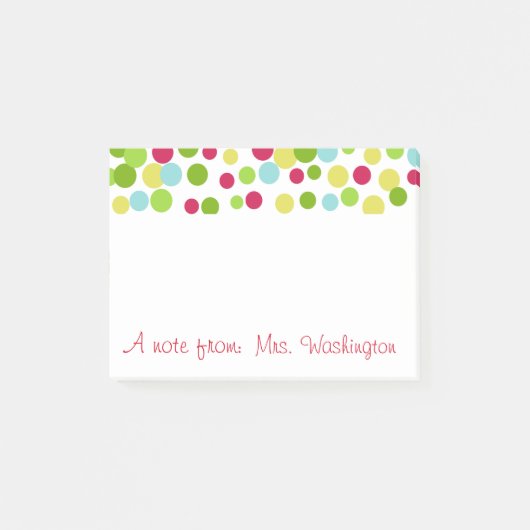 Aangepaste, heldere Stippen Post It Notes (Voorkant)