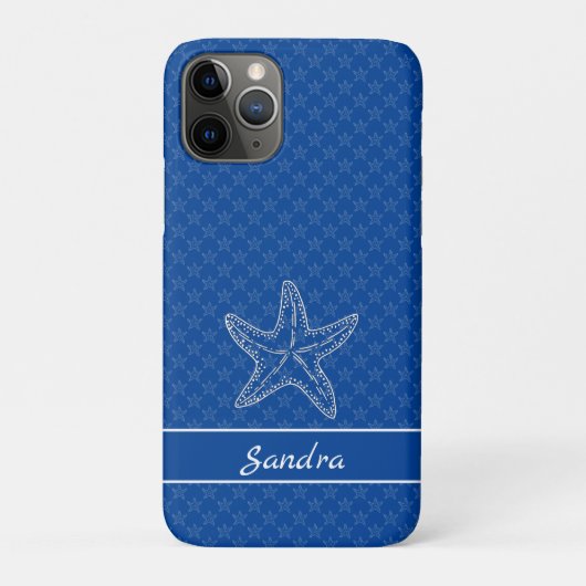 Aangepaste, heldere, witte, Starfish Case-Mate iPhone Case (Achterkant)