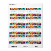 Aangepaste heldere zomerkleuren verfspatpatroon etiket (Full Sheet)