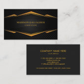 Aangepaste Heldergeel Zwart en Goud Professional Visitekaartje (Voorkant / Achterkant)