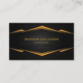 Aangepaste Heldergeel Zwart en Goud Professional Visitekaartje (Voorkant)