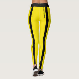 Aangepaste heldergele en zwarte strepen Leggings
