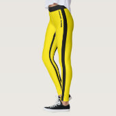 Aangepaste heldergele en zwarte strepen Leggings (Links)