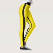 Aangepaste heldergele en zwarte strepen Leggings (Rechts)