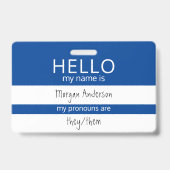 Aangepaste HELLO Mijn Naam Pronouns Is ID Badge (Achterkant)