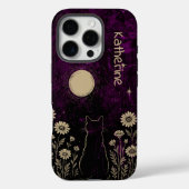Aangepaste Hemelkat Bloemig Paars Case-Mate iPhone Case (Achterkant)