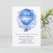 Aangepaste hemellucht ballon jongen Baby shower Kaart (Staand voorkant)