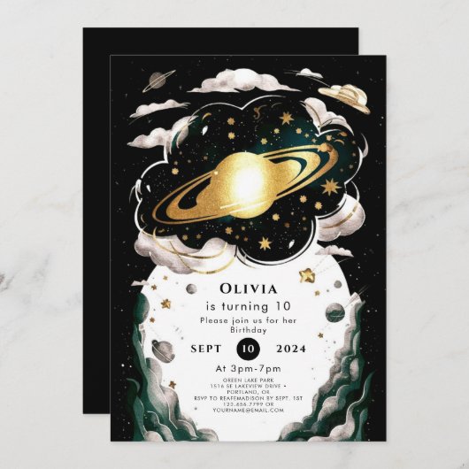 Aangepaste Hemelruimte Verjaardag Kaart (Voorkant / Achterkant)