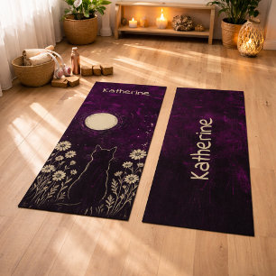 Aangepaste Hemelse Kat Bloemig Paars Yogamat