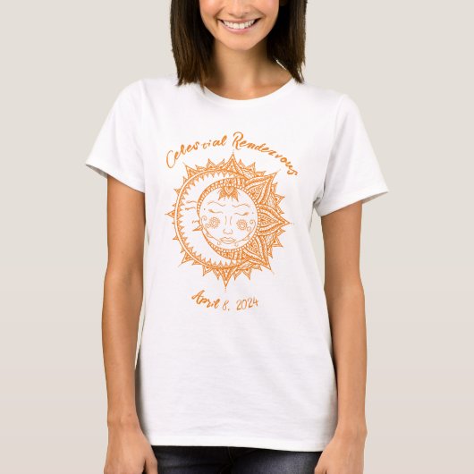 Aangepaste hemelse rendez-vous eclips t-shirt (Voorkant)