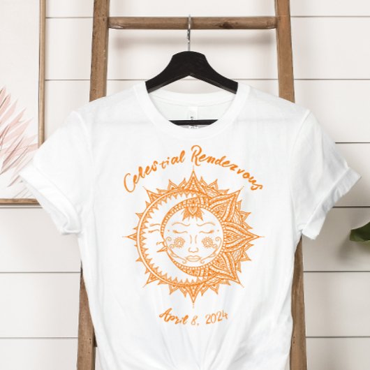 Aangepaste hemelse rendez-vous eclips t-shirt