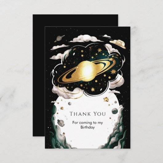 Aangepaste hemelse ruimte verjaardag bedankkaart (Voorkant / Achterkant)