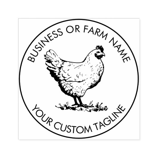 Aangepaste Hen Land Boerderij Naam & Adres Rubberstempel (Afrduk)