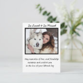 Aangepaste herdenking van de hond condoleance briefkaart (Staand voorkant)