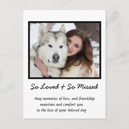 Aangepaste herdenking van de hond condoleance briefkaart (Voorkant)