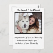 Aangepaste herdenking van een hond bij condoleance briefkaart (Voorkant / Achterkant)