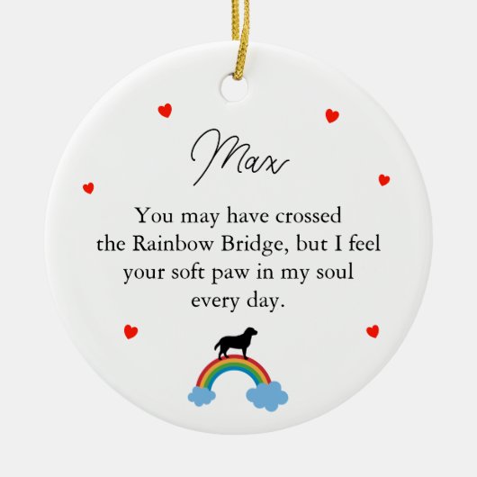 Aangepaste herdenking voor Labrador-hond Keramisch Ornament (Voorkant)