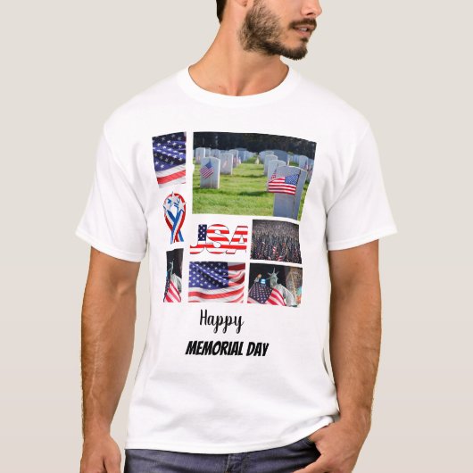 Aangepaste herdenkingsdag 8 Fotocollage T-shirt (Voorkant)