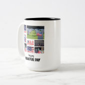 Aangepaste herdenkingsdag 8 Fotocollage Tweekleurige Koffiemok (Voorkant links)